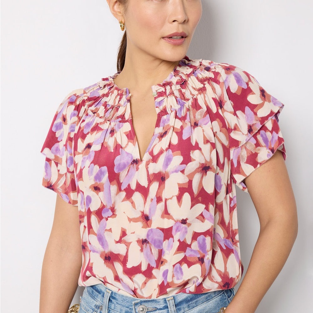 NWT Rails Kamila Blouse in Amaranth Floral Print … - image 1